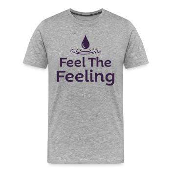 Feel the Feeling Achtsamkeit Wassertropfen - Männer Premium Bio T-Shirt - Grau meliert - Vorne - Damien (186cm)