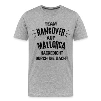 Team Hangover in Mallorca - Men's Premium Organic T-Shirt - heather grey - Front - Damien (186cm)