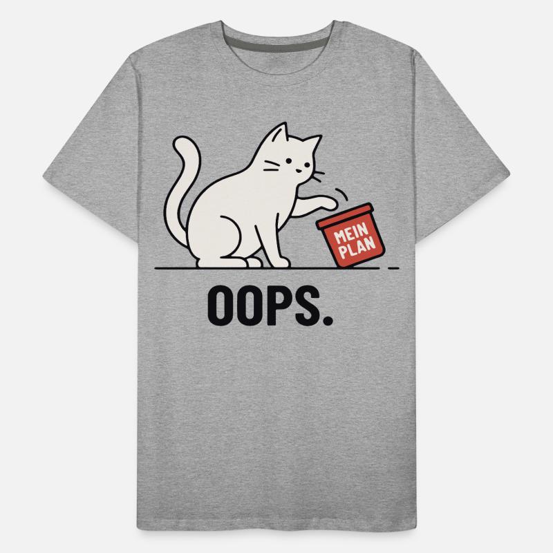 Mon plan... Oups – Chat drôle T-shirt bio Premium Homme