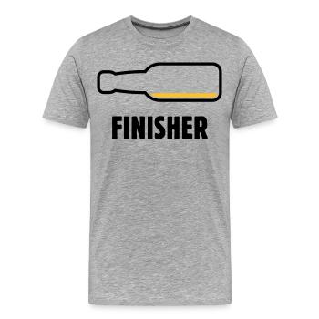 Finisher (beer / beer / beer drinker / POS 2C) - Men's Premium Organic T-Shirt - heather grey - Front - Damien (186cm)