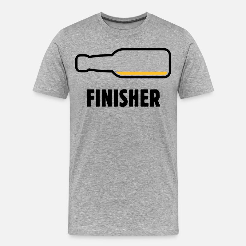Finisher (Bier / Bierchen / Biertrinker / POS 2C) - Männer Premium Bio T-Shirt - Grau meliert