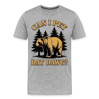 Puis-je caresser ce chien, randonnée, randonnée - T-shirt bio Premium Homme - gris chiné - Devant - Damien (186cm)