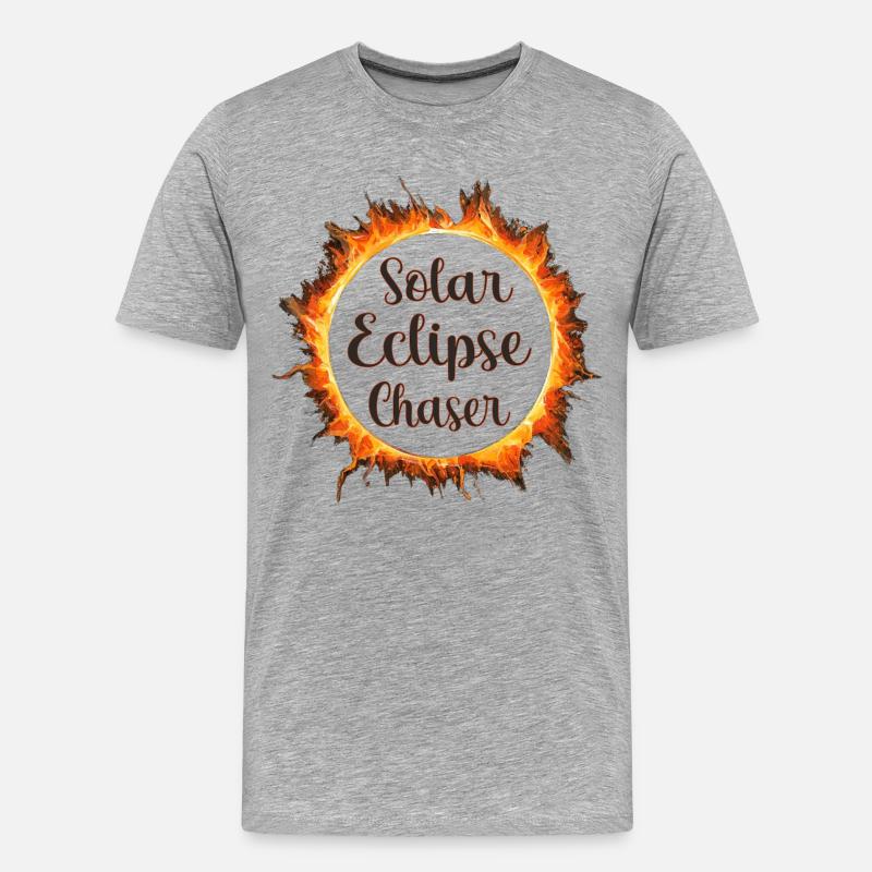 Solar eclipse chaser - Männer Premium Bio T-Shirt - Grau meliert