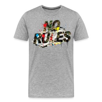 No Rules Camouflage Graffiti Street Style - Men's Premium Organic T-Shirt - heather grey - Front - Damien (186cm)