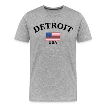 Detroit, USA - Männer Premium Bio T-Shirt - Grau meliert - Vorne - Damien (186cm)