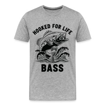 Pêche du bar rivière - T-shirt bio Premium Homme - gris chiné - Devant - Damien (186cm)