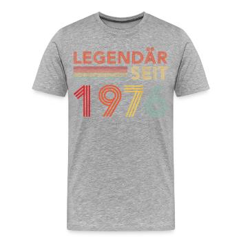1976 Birthday Man 50's Decoration Funny 50's 50's - Men's Premium Organic T-Shirt - heather grey - Front - Damien (186cm)