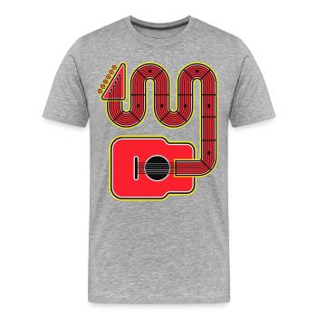 Rote Abstract Shape Gitarre - Männer Premium Bio T-Shirt - Grau meliert - Vorne - Damien (186cm)