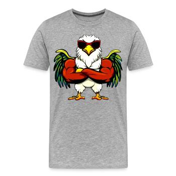 Adler Fitness - T-shirt bio Premium Homme - gris chiné - Devant - Damien (186cm)