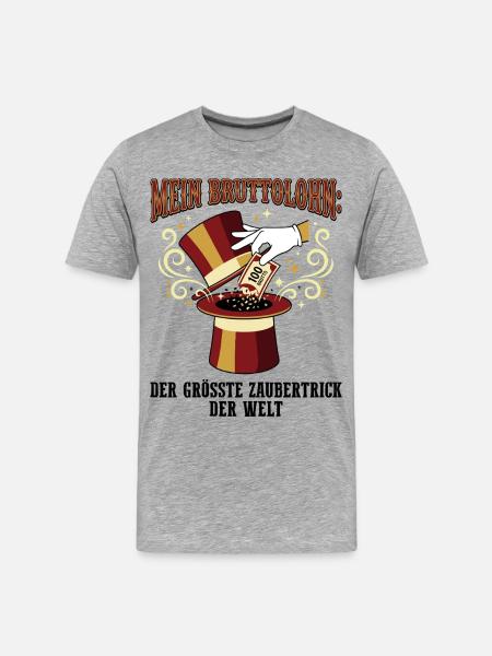 My gross salary magic trick - Men's Premium Organic T-Shirt - heather grey