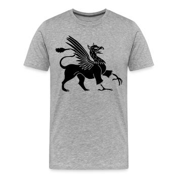 Schwarzer Greif - Männer Premium Bio T-Shirt - Grau meliert - Vorne - Damien (186cm)