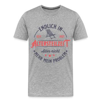 Retraite partielle 2027 : dernière période vers la retraite - T-shirt bio Premium Homme - gris chiné - Devant - Damien (186cm)