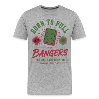 Born To Pull Bangers Trading Card Opening - Men's Premium Organic T-Shirt - heather grey - Front - Damien (186cm)