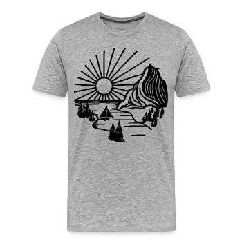 Feiertagslandschaft (Schwarz) - Männer Premium Bio T-Shirt - Grau meliert - Vorne - Damien (186cm)
