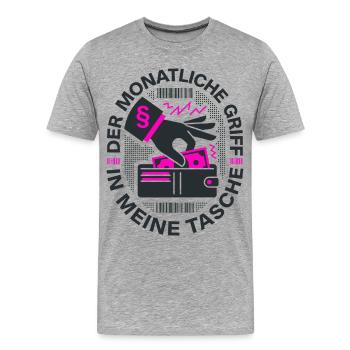 Der Monatliche Griff In Meine Tasche - Männer Premium Bio T-Shirt - Grau meliert - Vorne - Damien (186cm)