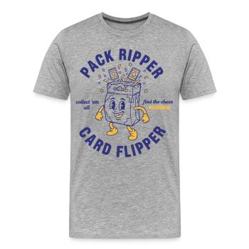 Pack Ripper Card Flipper Collect Em All Cardgod - Men's Premium Organic T-Shirt - heather grey - Front - Damien (186cm)