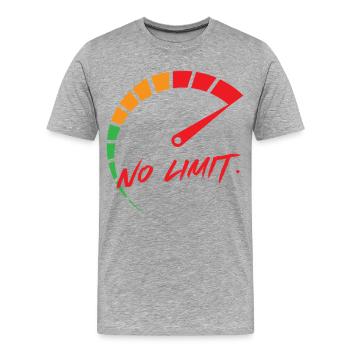 Sans limite : affichage de la vitesse - T-shirt bio Premium Homme - gris chiné - Devant - Damien (186cm)