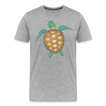 Sea Turtle Hand Drawn - Men's Premium Organic T-Shirt - heather grey - Front - Damien (186cm)