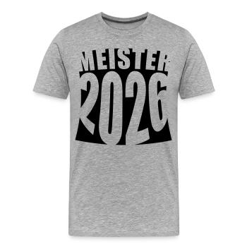 Meister 2026 Meisterschaft - Männer Premium Bio T-Shirt - Grau meliert - Vorne - Damien (186cm)