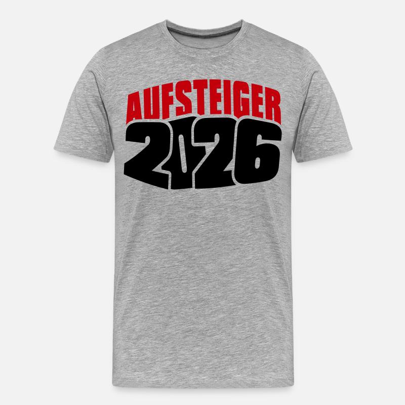Aufsteiger 2026 Aufstieg - Männer Premium Bio T-Shirt - Grau meliert