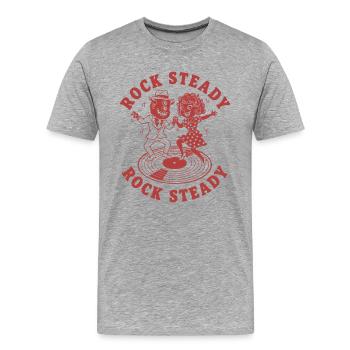 Rock Steady Tanzpaar auf Vinyl - Männer Premium Bio T-Shirt - Grau meliert - Vorne - Damien (186cm)