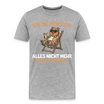 Pensionär Chilliges Quokka im Liegestuhl - Männer Premium Bio T-Shirt - Grau meliert - Vorne - Damien (186cm)