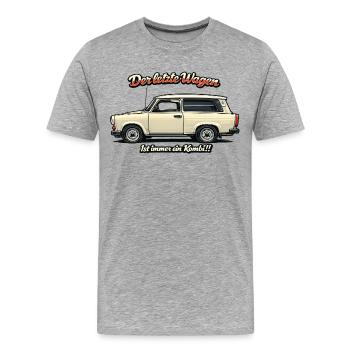 Der letzte Wagen Vintage Kombi - Männer Premium Bio T-Shirt - Grau meliert - Vorne - Damien (186cm)