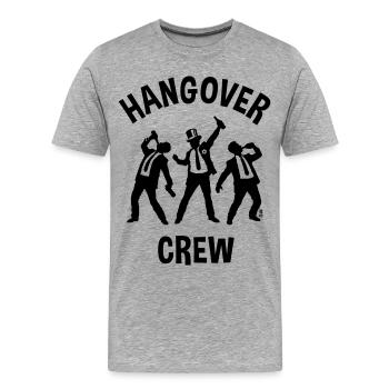 Hangover Crew (JGA Junggesellenabschied Bier / B) - Männer Premium Bio T-Shirt - Grau meliert - Vorne - Damien (186cm)