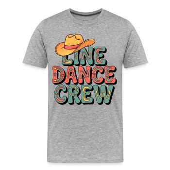 Troupe de danse en ligne rétro - T-shirt bio Premium Homme - gris chiné - Devant - Damien (186cm)