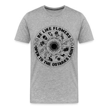 Sois comme les fleurs Printemps païen Ostara Lumière - T-shirt bio Premium Homme - gris chiné - Devant - Damien (186cm)
