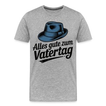 T-shirt cadeau pour la fête des pères Bonne fête des pères - T-shirt bio Premium Homme - gris chiné - Devant - Damien (186cm)