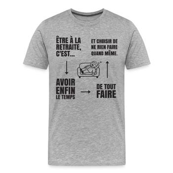 The Art of Doing Nothing (black text) - Men's Premium Organic T-Shirt - heather grey - Front - Damien (186cm)