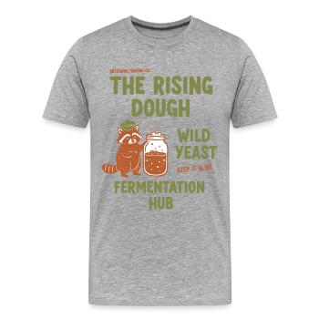 Pain au levain pâtissier Baking Levure sauvage - T-shirt bio Premium Homme - gris chiné - Devant - Damien (186cm)