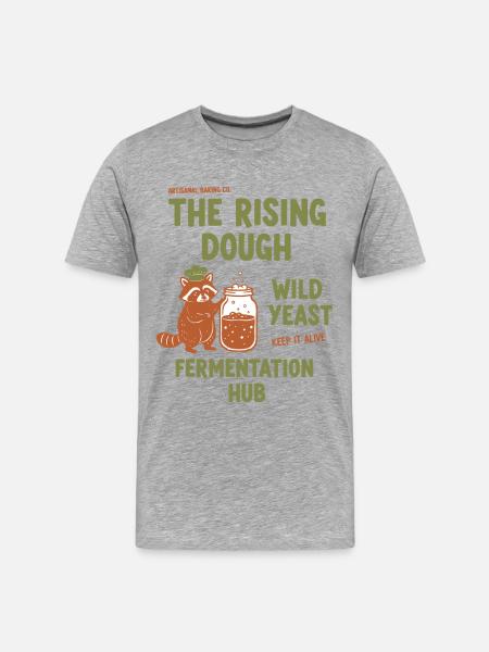 Sauerteigbrot Backbacker Wildhefe steigt auf - Männer Premium Bio T-Shirt - Grau meliert