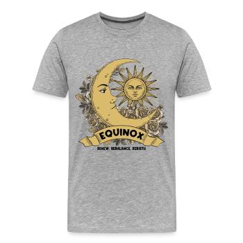 Equinox Renew Rebalance Rebirth Ostara Blessings - Men's Premium Organic T-Shirt - heather grey - Front - Damien (186cm)