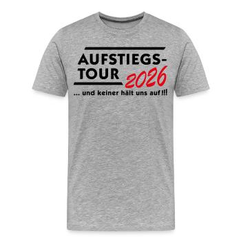 Ascension Tour 2026 - T-shirt bio Premium Homme - gris chiné - Devant - Damien (186cm)