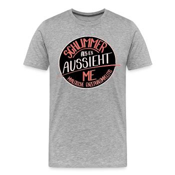 Schlimmer als es aussieht, ME  - Männer Premium Bio T-Shirt - Grau meliert - Vorne - Damien (186cm)