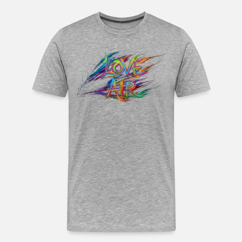 Farbenfrohe Liebesluft-Text-Gemälde - Männer Premium Bio T-Shirt - Grau meliert