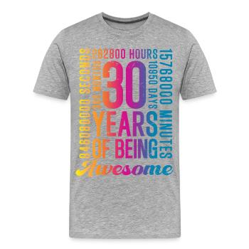 30 Years Birthday - Men's Premium Organic T-Shirt - heather grey - Front - Damien (186cm)
