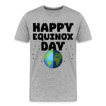 Joyeux Équinoxe Pâques Printemps païen d’Ostara - T-shirt bio Premium Homme - gris chiné - Devant - Damien (186cm)