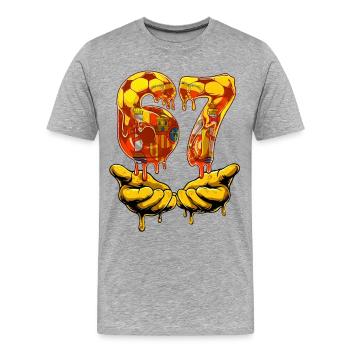 67 Soccer Meme 67 T Shirt, Soccer 67 Football - Men's Premium Organic T-Shirt - heather grey - Front - Damien (186cm)