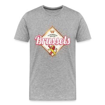 Souvenir du lion belge de Bruxelles Europe Europe - T-shirt bio Premium Homme - gris chiné - Devant - Damien (186cm)