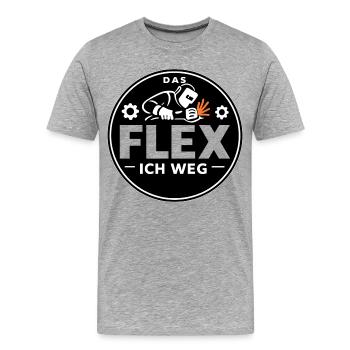 Soudeur, métallurgiste, Flex Je Dirais - T-shirt bio Premium Homme - gris chiné - Devant - Damien (186cm)
