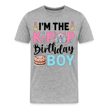I'm The K-Pop Birthday Boy - Men's Premium Organic T-Shirt - heather grey - Front - Damien (186cm)
