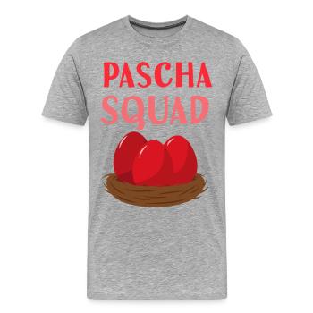 Escouade grecque de Pâques orthodoxe - T-shirt bio Premium Homme - gris chiné - Devant - Damien (186cm)