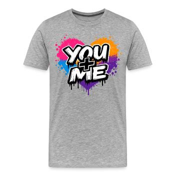 Toi + Moi Streetart Lettres colorées - T-shirt bio Premium Homme - gris chiné - Devant - Damien (186cm)
