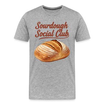 Sauerteig-Sozialclub Brotbacker Lokaler Bäcker - Männer Premium Bio T-Shirt - Grau meliert - Vorne - Damien (186cm)