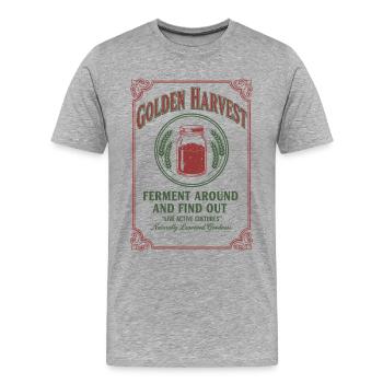 Sourdough Golden Harvest Ferment Around - Men's Premium Organic T-Shirt - heather grey - Front - Damien (186cm)