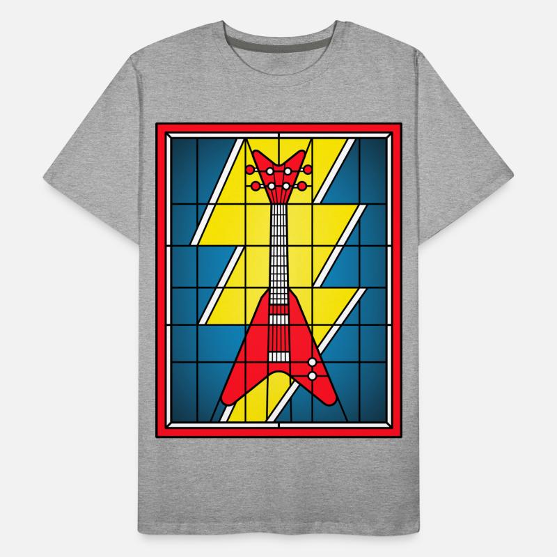 Glasmaleri-Gitarre mit Blitz Männer Premium Bio T-Shirt