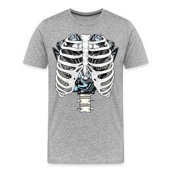 Motorradmechaniker für Ribcage Circuit Motor - Männer Premium Bio T-Shirt - Grau meliert - Vorne - Damien (186cm)